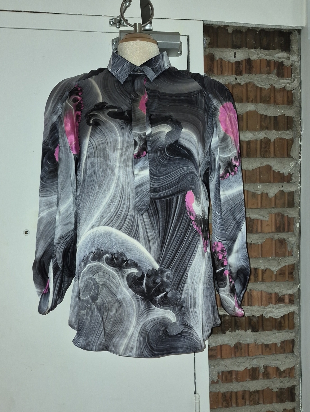 Versace Collection Silk Long Sleeve Top Size 44